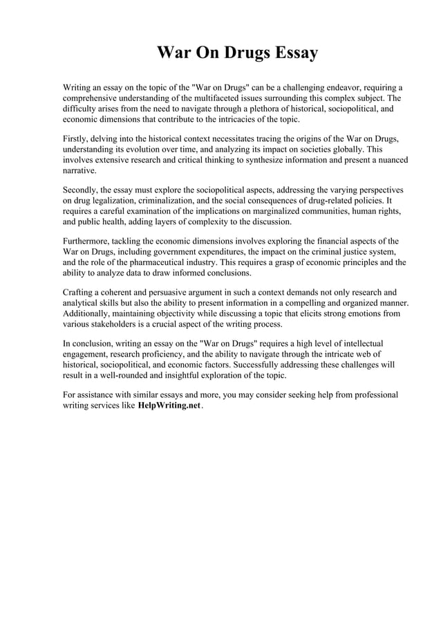 War On Drugs Essay pdf
