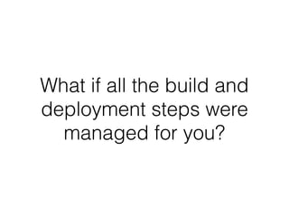 What if all the build and
deployment steps were
managed for you?
 