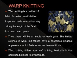 Warp knitting