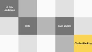 Case studies
Chatbot Banking
Mobile
Landscape
Bots
 