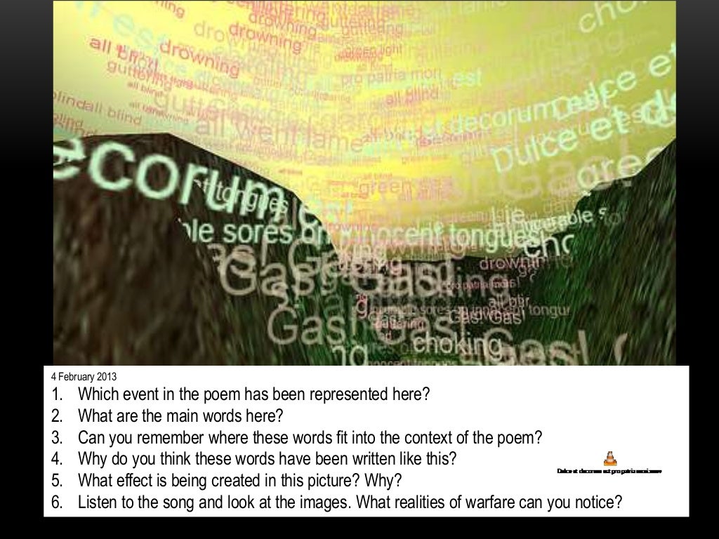 Dulce et decorum est questions and answers image