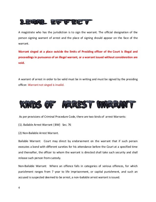 Criminal Procedure Code 1898 Arrest Warrant And Mode Of Productio