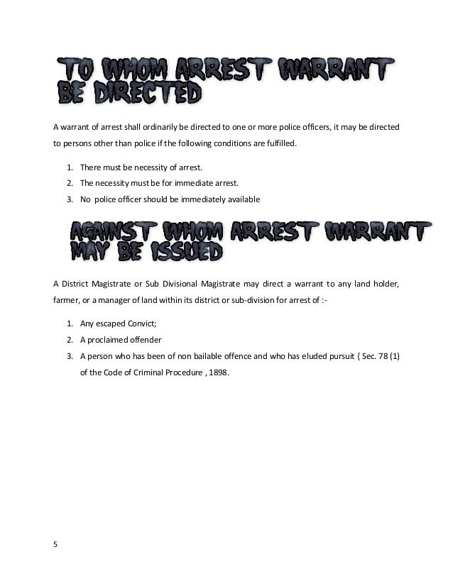 Criminal Procedure Code 1898 Arrest Warrant And Mode Of Productio