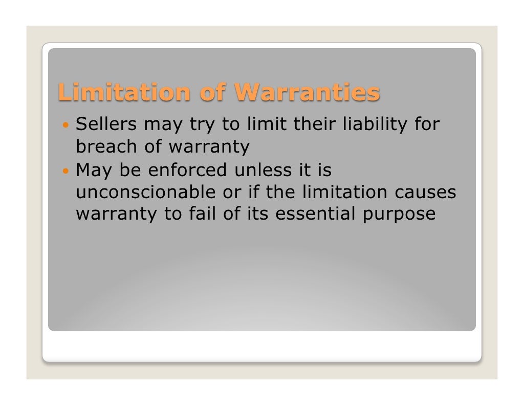 Warranties and Product Liability