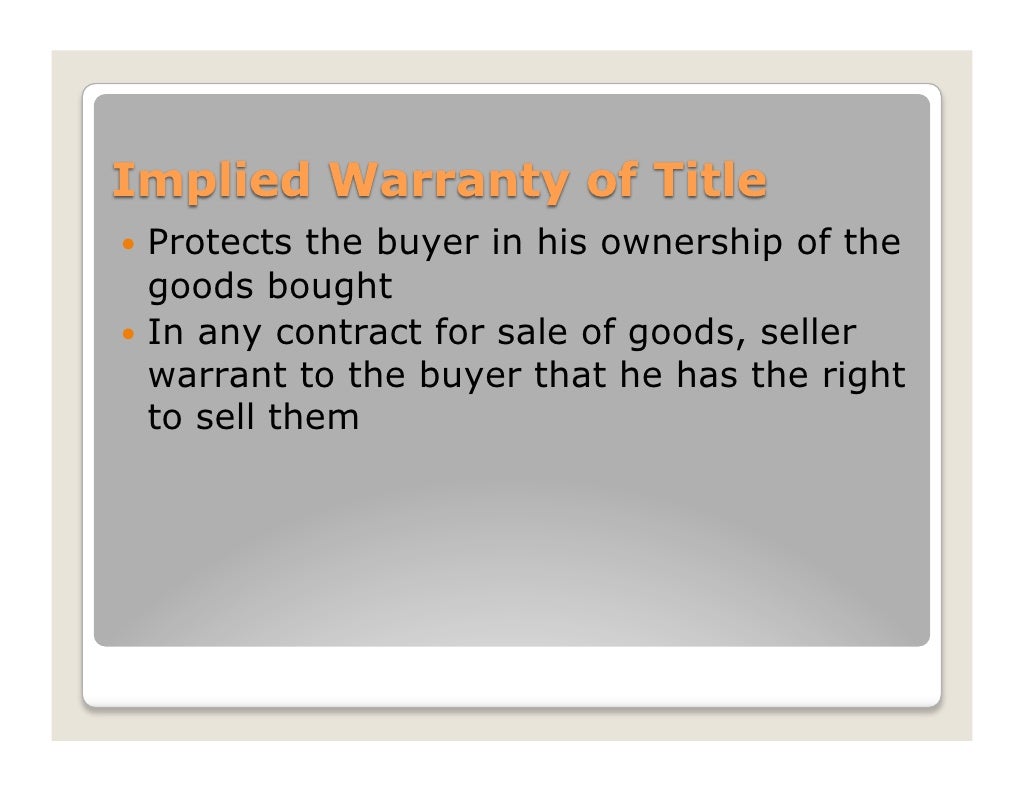 Warranties and Product Liability