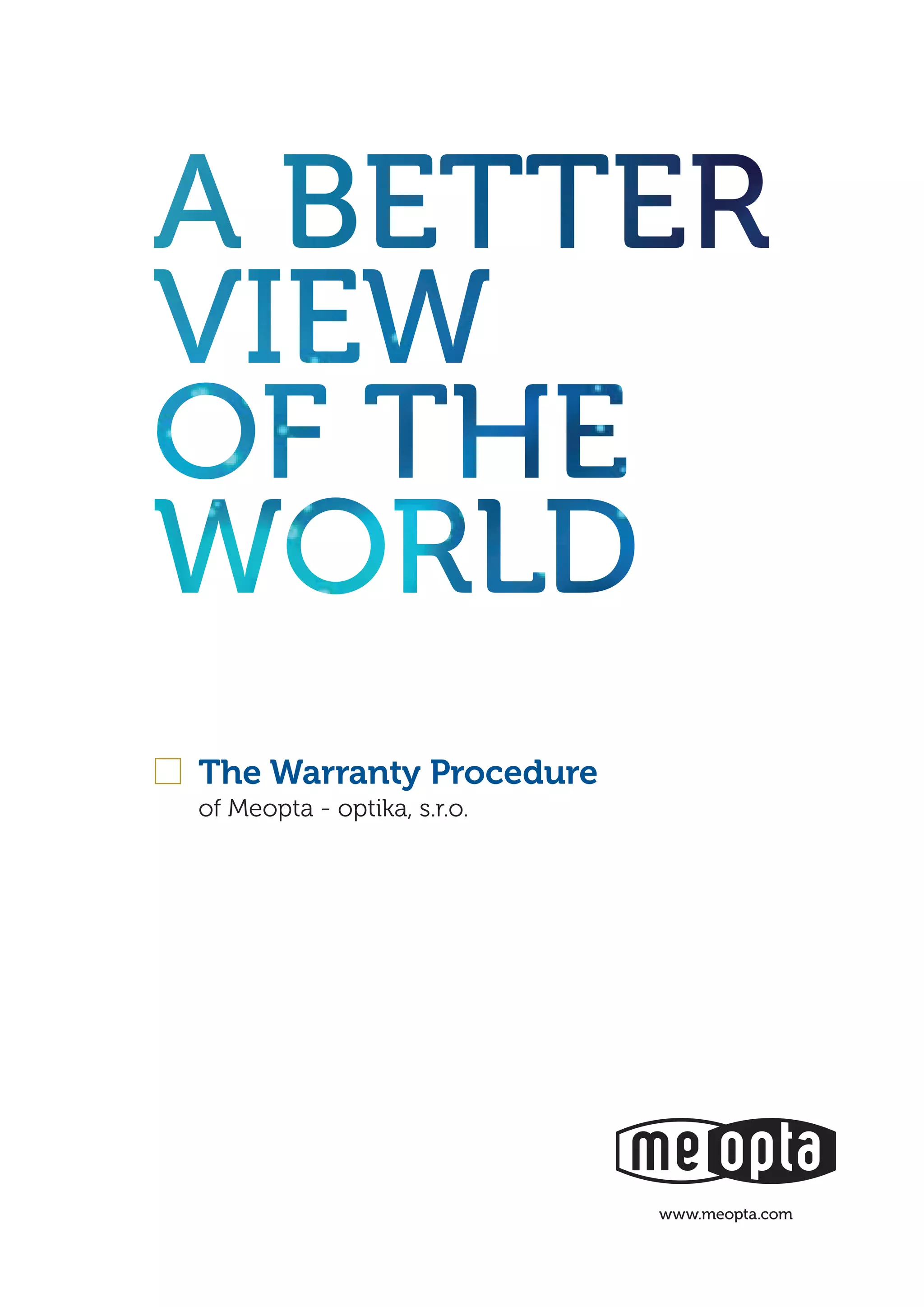 Warranty MEOPTA Optics Trade PDF