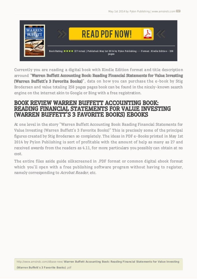 Warren Buffett Accounting Book Reading Financial Statements for Value
Investing Epub-Ebook