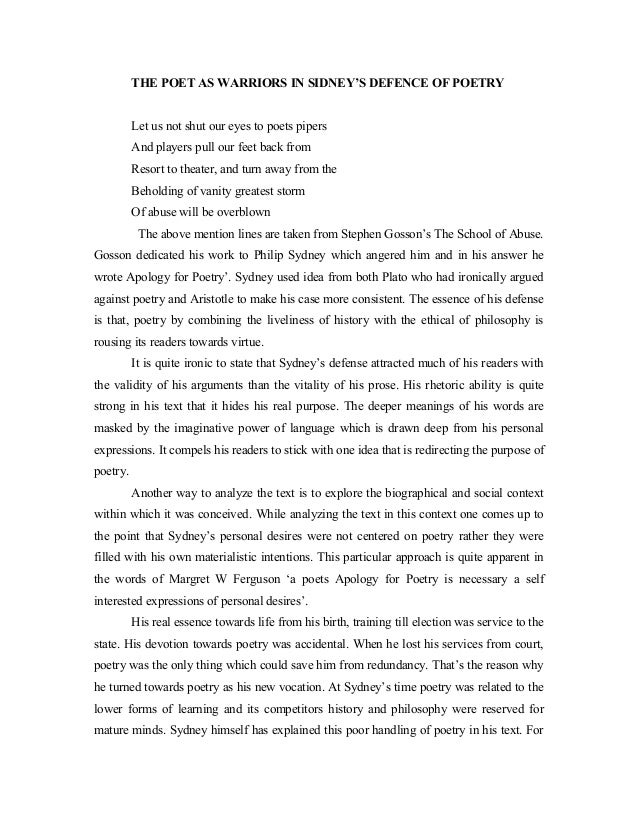 Essay on an apology for poetry