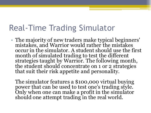 Real time options trading simulator