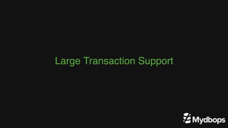 Large Transaction Support
 