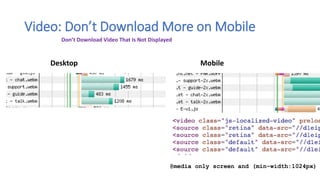 Video: Don’t Download More on Mobile
Desktop Mobile
@media only screen and (min-width:1024px)
Don’t Download Video That Is Not Displayed
 