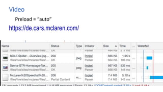 Video
Preload = “auto”
https://de.cars.mclaren.com/
 