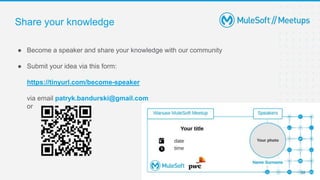 Share your knowledge
● Become a speaker and share your knowledge with our community
● Submit your idea via this form:
https://tinyurl.com/become-speaker
via email patryk.bandurski@gmail.com
or
38
 