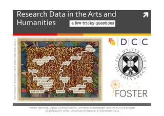 ìResearch  Data  in  the  Arts  and  
Humanities a few tricky questions
Tom	
  Phillips,	
  A	
  Humument(1970,	
  1986,	
  1998,	
  2004,	
  2012…)
Martin	
  Donnelly,	
  Digital	
  Curation	
  Centre,	
  University	
  of	
  Edinburgh	
  (and	
  the	
  FOSTER	
  project)
OCEAN	
  launch	
  event,	
  University	
  of	
  Warsaw,	
  14	
  December	
  2015
 