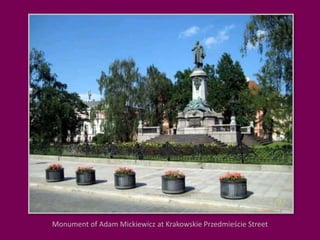 Monument of Adam Mickiewicz at Krakowskie Przedmieście Street
