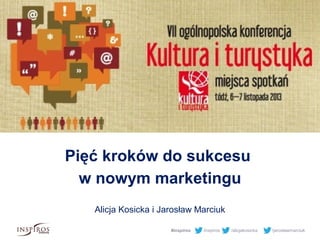 Pięć kroków do sukcesu
w nowym marketingu
Alicja Kosicka i Jarosław Marciuk
#inspiros

/inspiros

/alicjakosicka

/jaroslawmarciuk

 