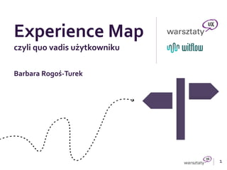 1
Experience Map
czyli quo vadis użytkowniku
Barbara Rogoś-Turek
 