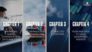 CHAPTER 1
ENHANCING
HUMAN
EXPERIENCE WITH
DATA ANALYTICS
CHAPTER 2
CONTINUOUS
MONITORING AND
OPTIMISATION
CONNECTED
ECOSYSTEM
CHAPTER 3
FROM RAW DATA
TO VALUE
GENERATING
INSIGHTS
CHAPTER 4
 