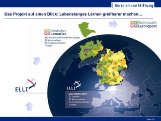 Das Projekt auf einen Blick: Lebenslanges Lernen greifbarer machen…




                                                                      Seite 18
 