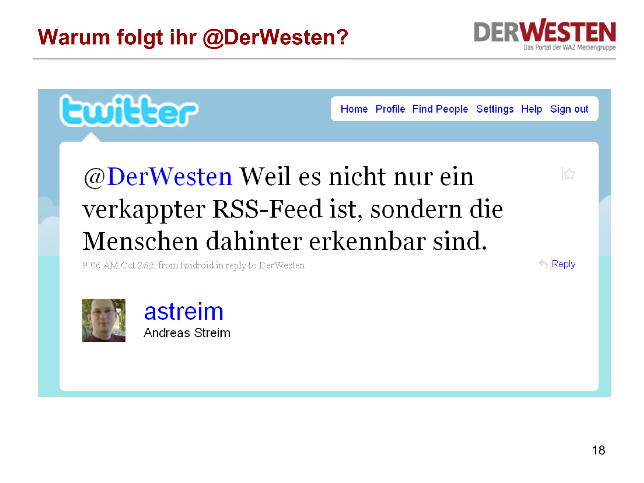 Warum folgt ihr @DerWesten? 