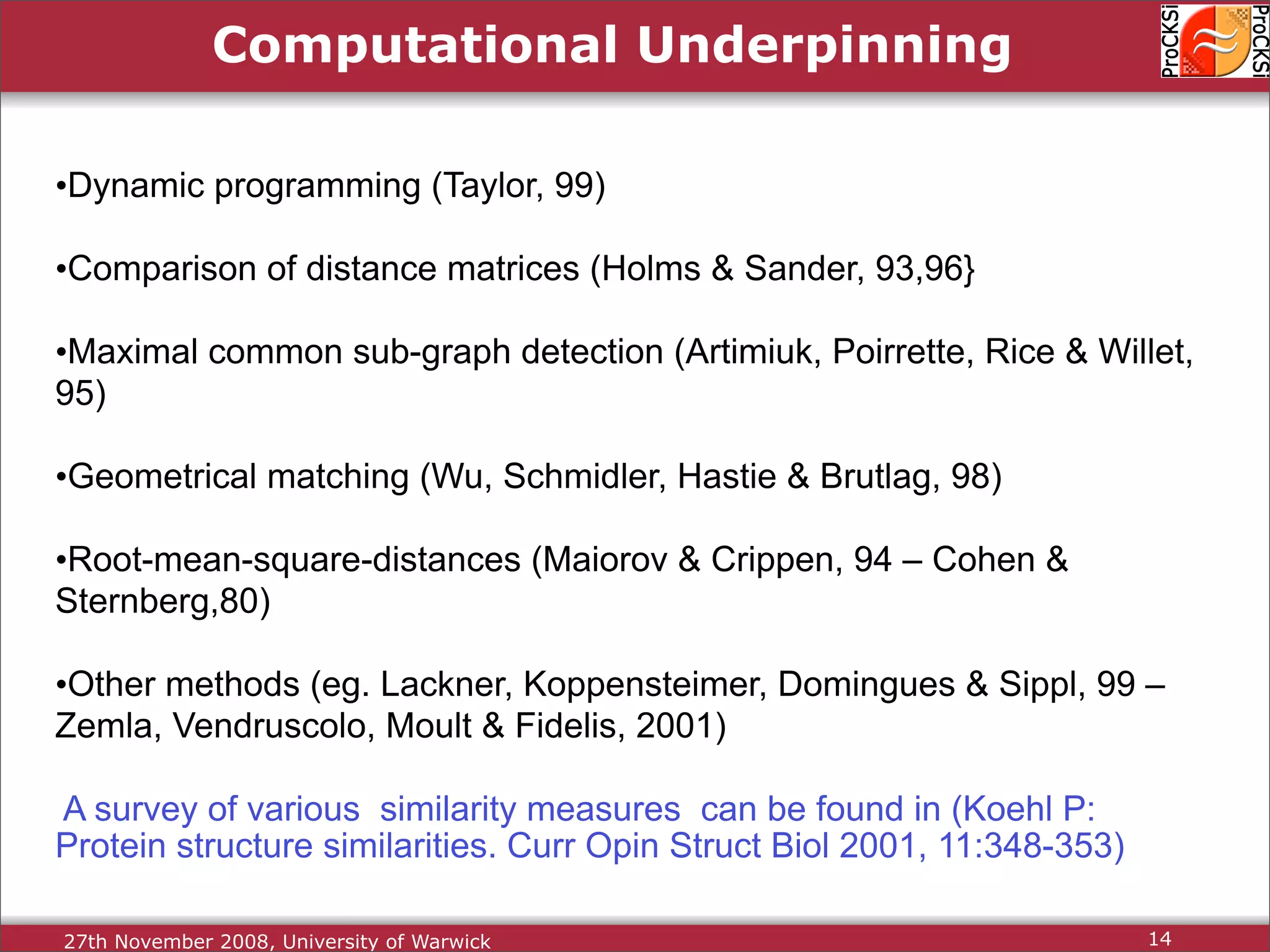 Protein Structure Alignment and Comparison
