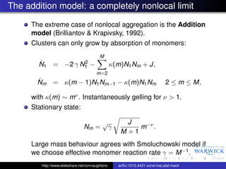 Nonequilibrium Statistical Mechanics of Cluster-cluster Aggregation ...