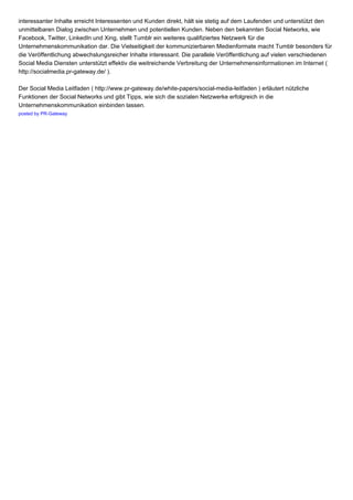 Was Ist Eigentlich Tumblr Auf Einfachem Weg Unternehmensinformatio