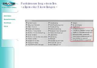 Funktionsumfang einstellen - allgemeine Einstellungen - 