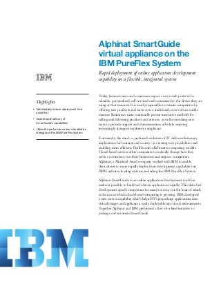 Alphinat SmartGuide virtual appliance on the IBM PureFlex System