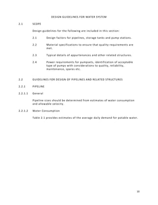 Wasa guidelines for design of water and wastewater systems | PDF