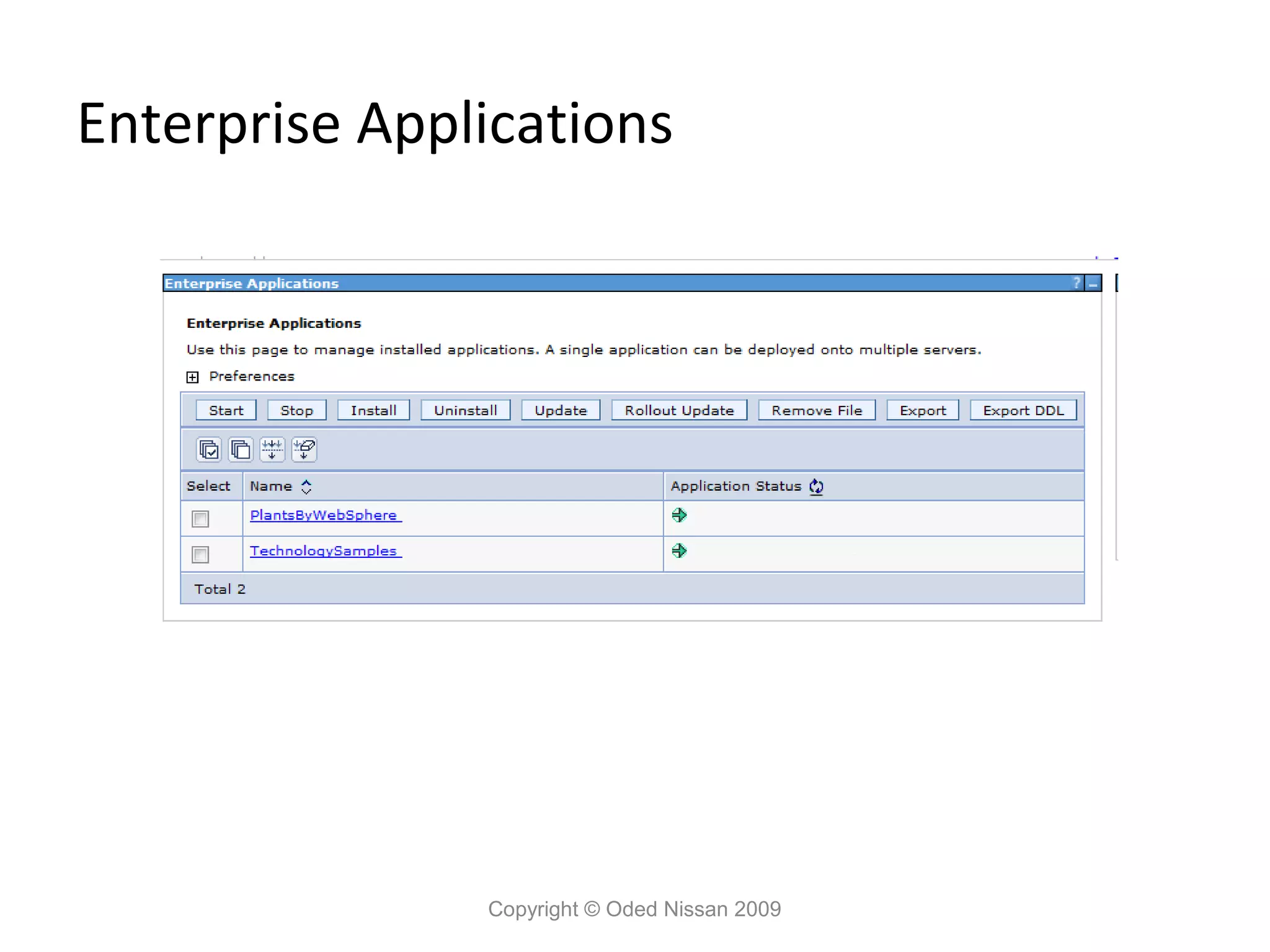 Enterprise Applications

Copyright © Oded Nissan 2009

 