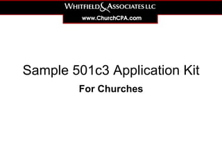Sample 501c3 Application Kit For Churches 