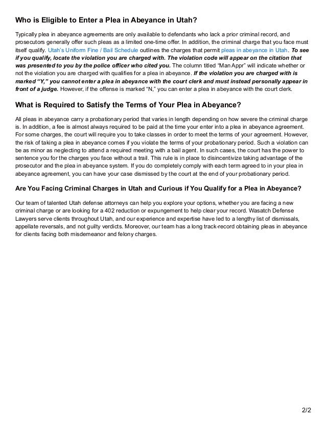 What Is A Plea In Abeyance