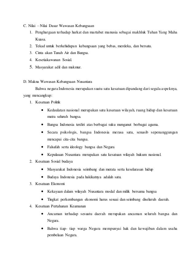 Wawasan Kebangsaan Dalam Kerangka Nkri