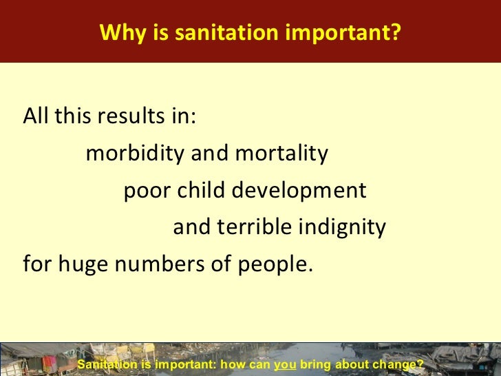The importance of sanitation How to bring about change