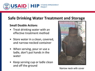 Safe Drinking Water Treatment and Storage <ul><li>Small Doable Actions </li></ul><ul><li>Treat drinking water with an effe...