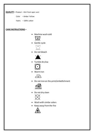Wash care label analysis | DOCX