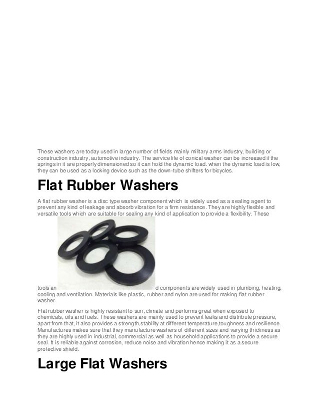 Washers and types of washers