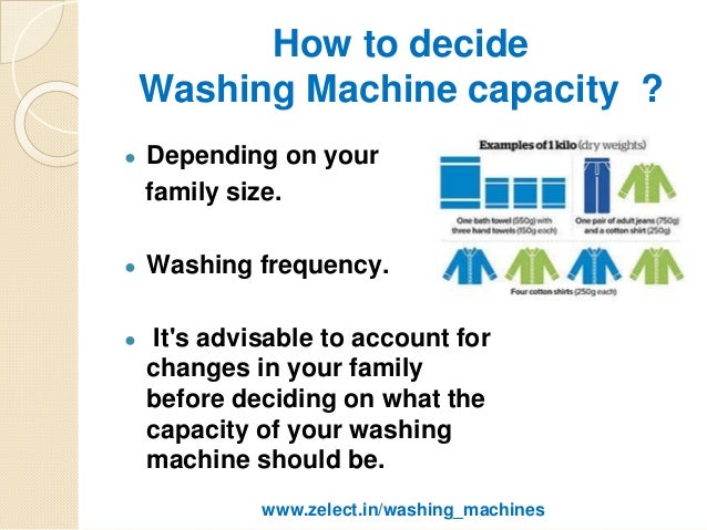 Washing machine capacity guide
