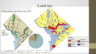 Current zoning code in place since 1958
http://dc.gov/DC
Land use
Commercial Residential Mixed use Hills
Industrial waterfront Special purpose Unzoned
 