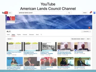YouTube
American Lands Council Channel
 