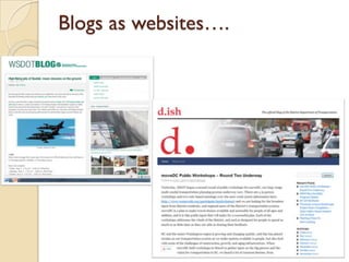 Blogs as websites….
 