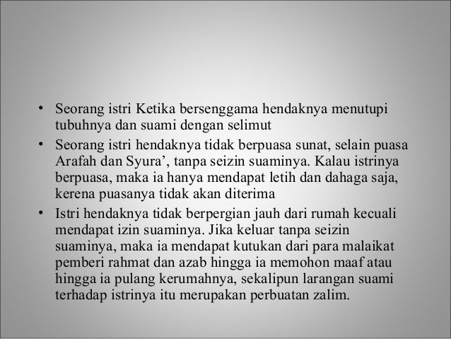 Wasiat dan kabar gembira buat istri Wasiat dan kabar gembira buat istri