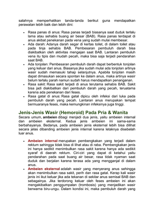Wasir stadium 3 bisa sembuh sendiri gak | PDF