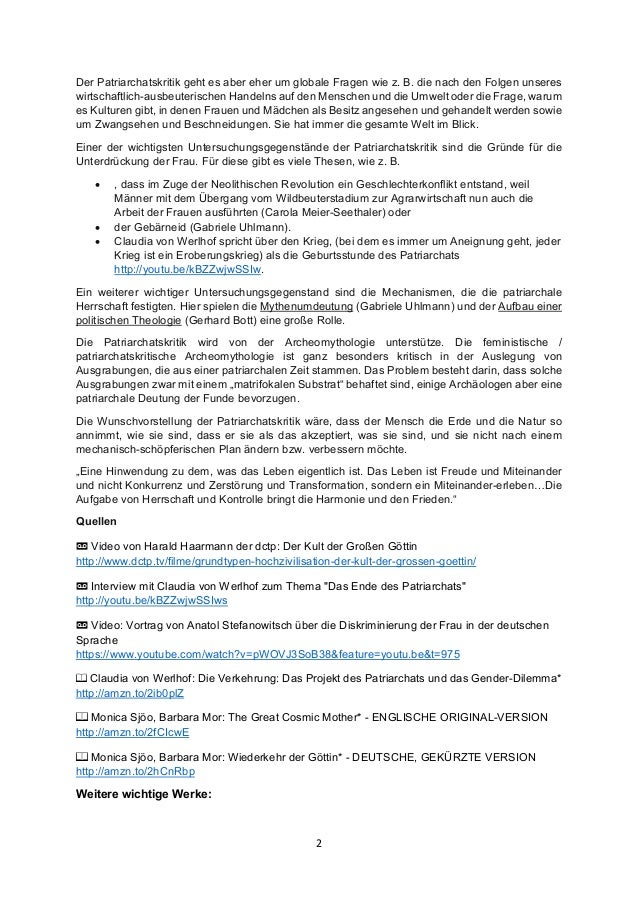 Was Ist Die Patriarchatskritik