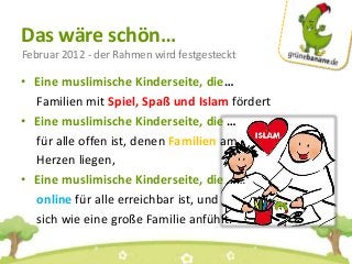 Das wäre schön…
• Eine muslimische Kinderseite, die…
Familien mit Spiel, Spaß und Islam fördert
• Eine muslimische Kinders...