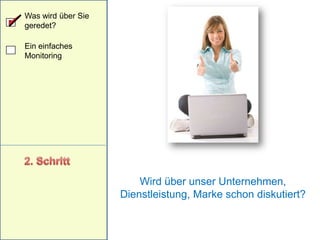 vom Web 1.0 zum Web 2.0Bedeutung für UnternehmerMenschen wollen beachtet werden, das ist ein Grundbedürfnis. 1. Schritt