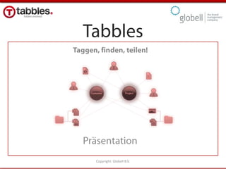 Tabbles Taggen, finden, teilen! Copyright: Globell B.V. Präsentation 