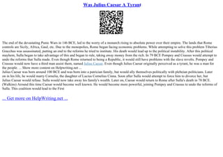 Was Julius Caesar A Tyrant | PPT