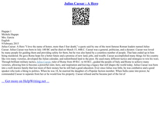 Was Julius Caesar A Tyrant | PPT